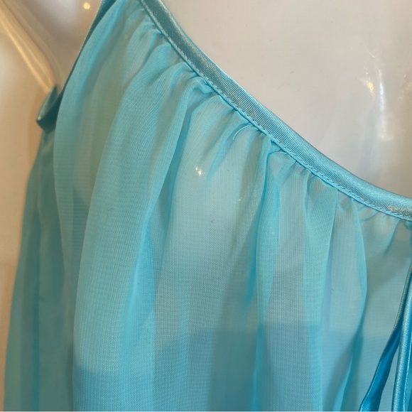 La Senza 2 Piece Baby Blue Sheer Chemise Sleep Shirt Cami Set Size S NWT - Picture 10 of 16